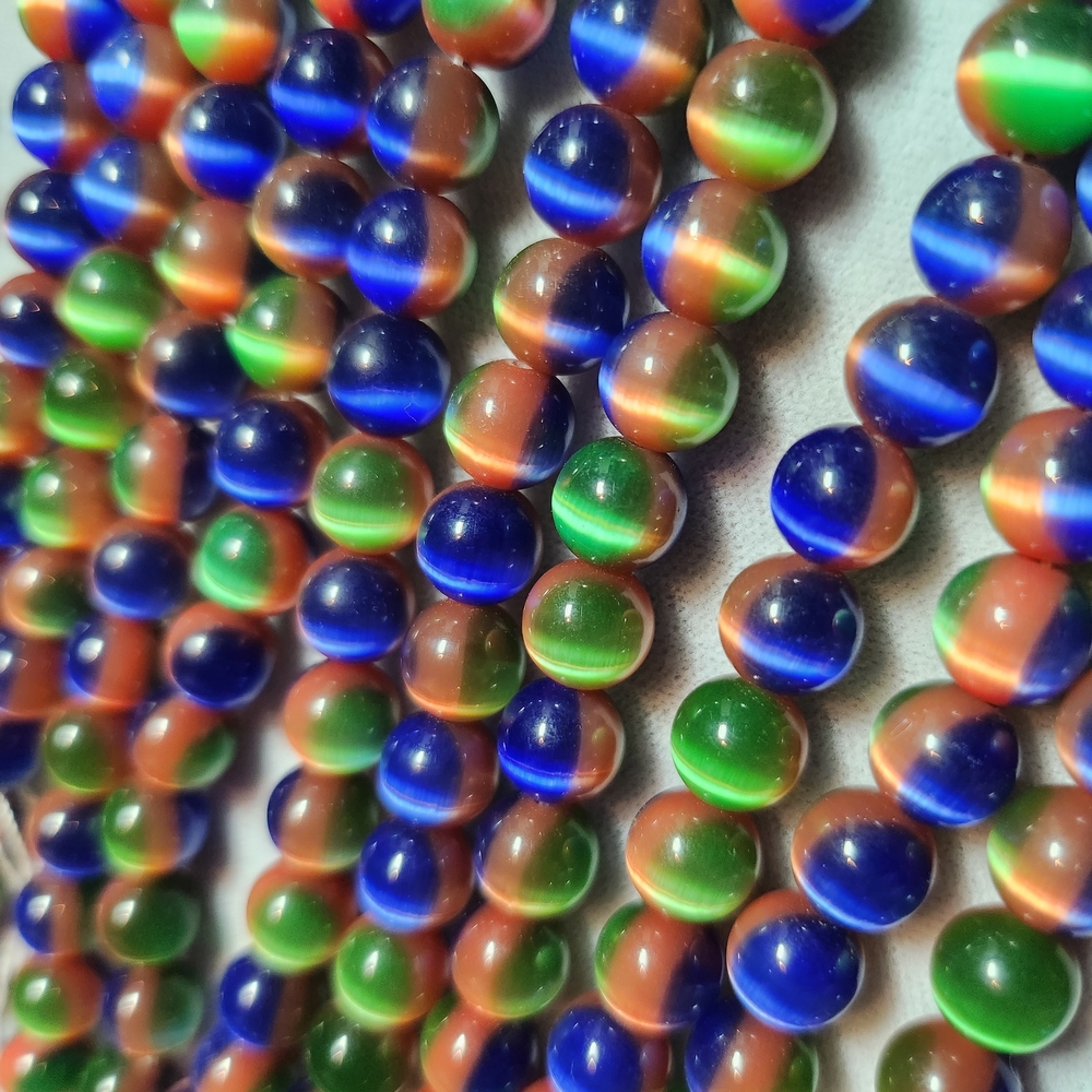 Vibrant Blue, Green And Brown Craft Beads